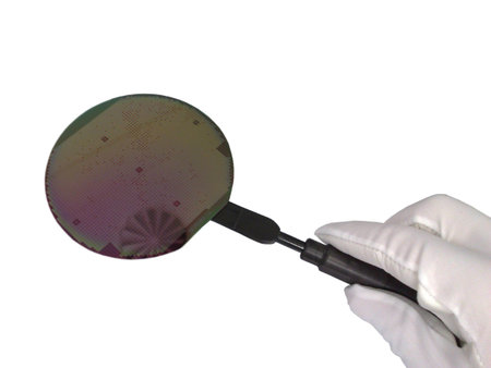 Silicon wafer on the vacuum holder