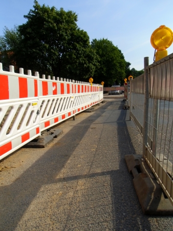 Protection of repair of the roadの写真素材