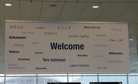 Wellcome multilingual posterの写真素材