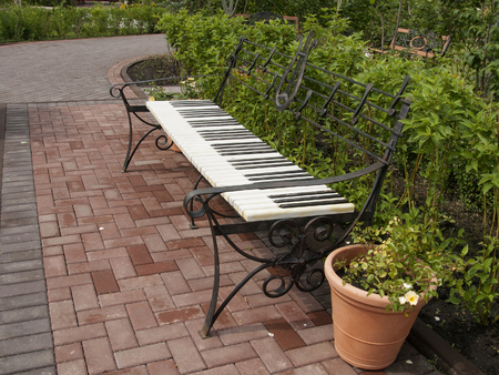 Bench - piano in the Park.の写真素材