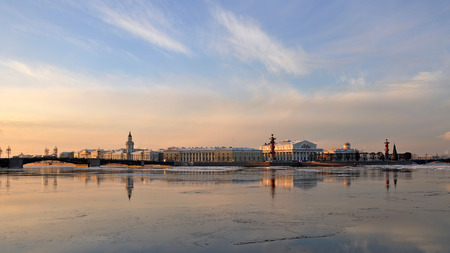 Neva embankment in St. Petersburg.の写真素材