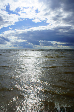 Blue lake waves closeup view.の写真素材