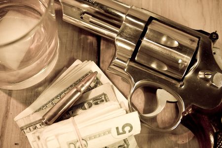 American History, gambleing, booze, guns. Sepia with slight grain and vignette. See the rest of the set.の写真素材