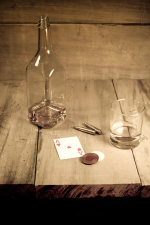 American History, gambleing, booze, guns. Sepia with slight grain and vignette. See the rest of the...