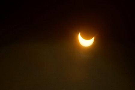 partial eclipse over Germany 20.03.2015の写真素材