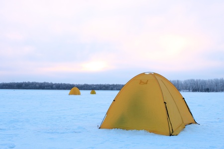 winter fishingの写真素材