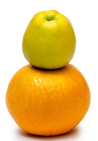 Grapefruit and appleの写真素材