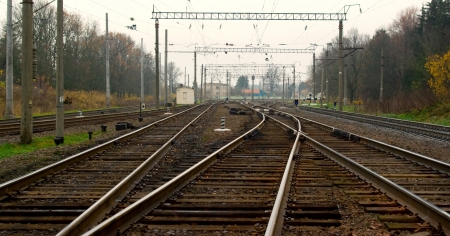 Railroad seeks to distanceの写真素材