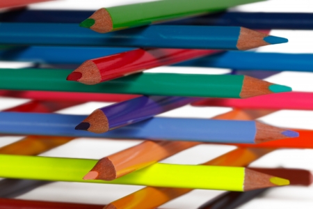 construction of colored pencilsの写真素材