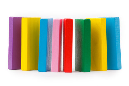 colored building blocks of wood