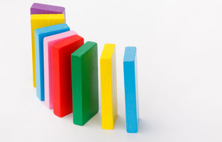 colored building blocks of wood