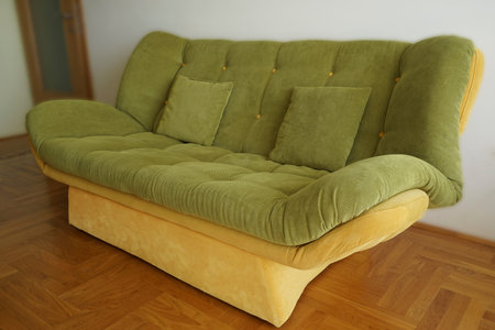 Close-up green sofa