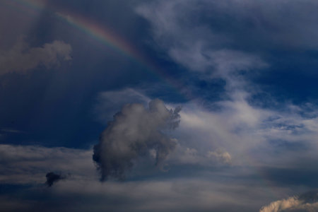Pig Jumping the Rainbowの写真素材