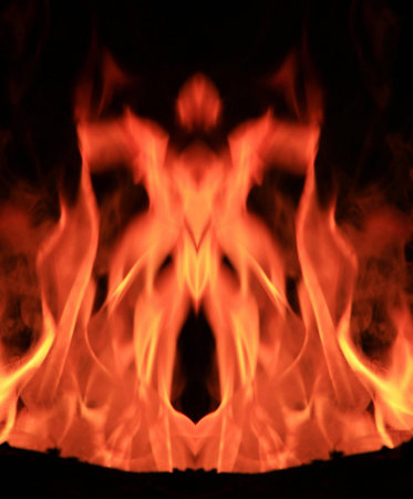 Burning Motorcycle Demonの写真素材