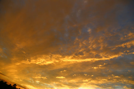 Painted evening cloudsの写真素材