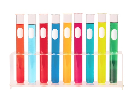 Test tubes closeup isolated over white backgroundの写真素材