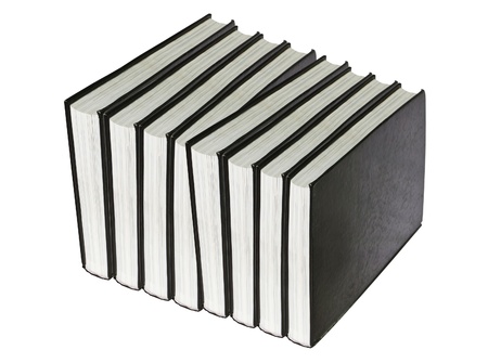 stack of books isolated on white backgroundの写真素材