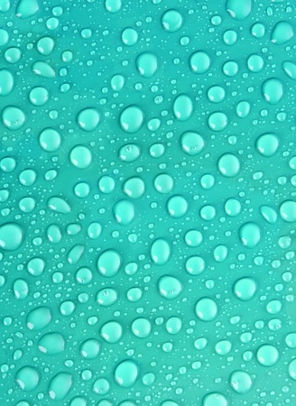 Water drops on blue backgroundの写真素材