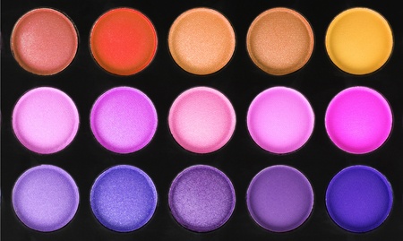 palette of color eyeshadows isolated on whiteの写真素材