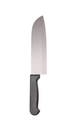 Kitchen metal knife isolated on white backgroundの写真素材