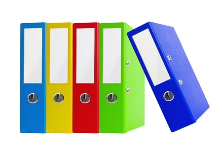 Colorful office folders isolated on the white backgroundの写真素材