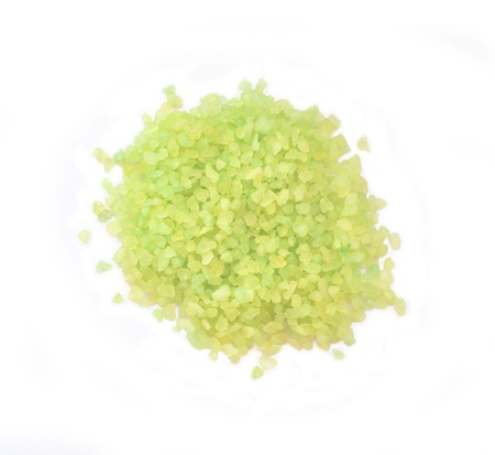 Bath salt isolated on whiteの写真素材