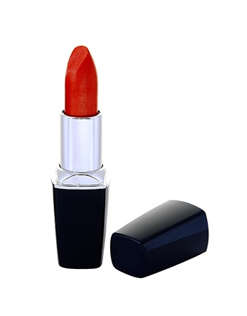 Red lipstick isolated on white backgroundの写真素材