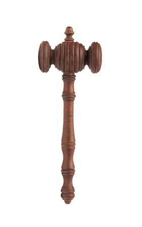Judge's gavel isolated on white backgroundの写真素材