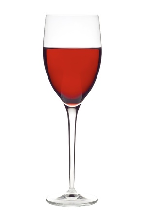 Classic Glass of Red Wine isolated on a white backgroundの写真素材