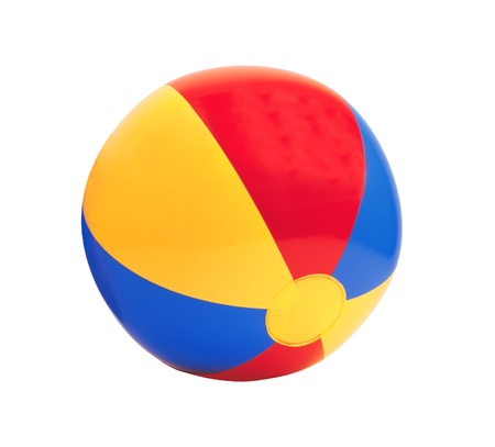 bright inflatable ball isolated on white backgroundの写真素材