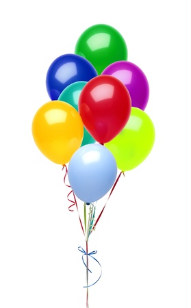 Colorful balloons isolated on white backgroundの写真素材
