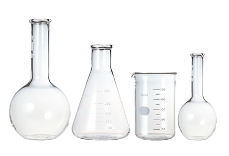 Test-tubes isolated on white. Laboratory glasswareの写真素材
