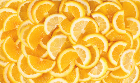 Fresh lemon slices background