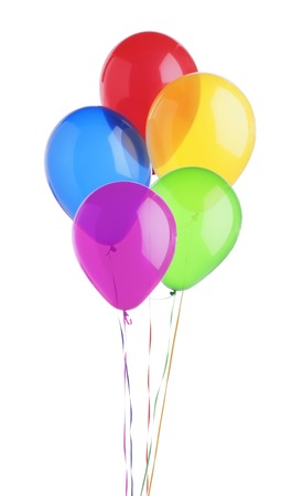 Colorful balloons isolated on white backgroundの写真素材