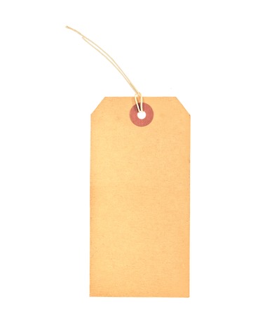tag cardboard isolated on white backgroundの写真素材
