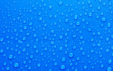 Beautiful blue water drops background の写真素材