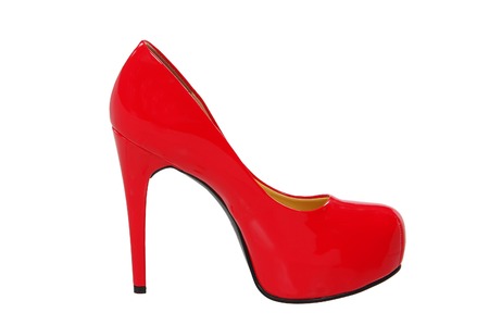 red high heeled woman shoe isolated on white backgroundの写真素材