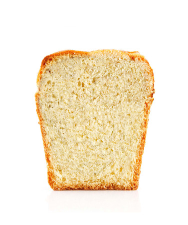 Bread slice isolated on white, clipping path includedの写真素材