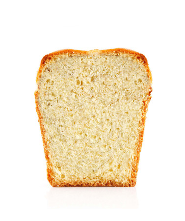 Bread slice isolated on white, clipping path includedの写真素材