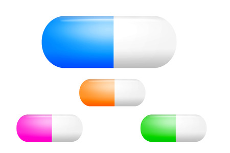 Realistic pills on white background. Illustrationの写真素材