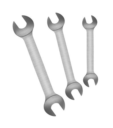 Metal wrenches isolated on white. Illustrationの写真素材