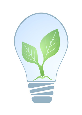 green eco energy concept, plant growing inside the light bulbのイラスト素材