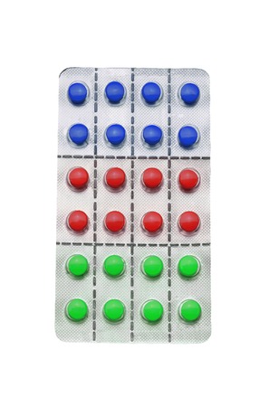 Tablets pills isolated on whiteの写真素材