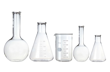 Test-tubes isolated on white. Laboratory glasswareの写真素材