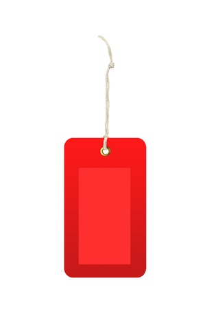 Red Tag (label) Isolated on white の写真素材