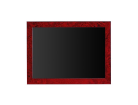 Small wooden framed blackboard isolated on white backgroundの写真素材