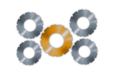 Metal geas cogs isolated on white backgroundの写真素材