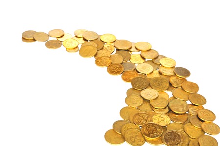 coins on white backgroundの写真素材
