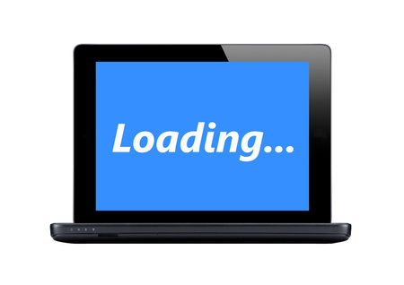 Black laptop isolated on white background