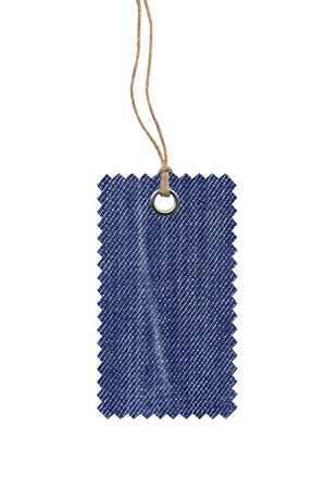 Jeans Tag Isolated on Whiteの写真素材
